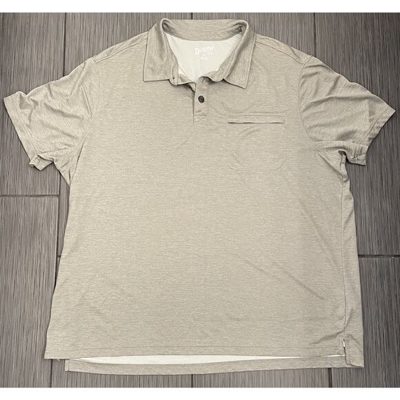 Duluth Trading Mens Gray Relaxed Fit Short Sleeve Polo Size 2XL Zipper Pocket - Picture 1 of 6